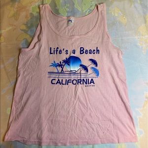 Vintage 80s 1986 California Life’s A Beach Tank Top Medium Made in USA! Miller